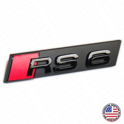 Parachoques delantero Audi RS6 radiador letras emblema insignia logotipo deportivo negro Foto 1 de 4