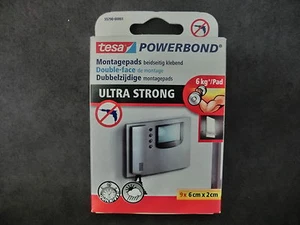 1 Pack = 9 St. Montagepads POWERBOND 6kg/Pad tesa 55790 beidseitig klebend BR - Bild 1 von 1
