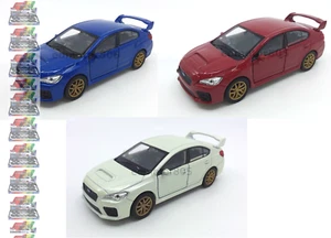 Subaru WRX STi 1:34-1:39 Auto pressofusa bianca rossa blu collezione nuovo regalo - Foto 1 di 4