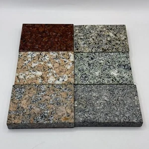 Rare Vintage 1960s 6 Granux Corporation Granite Salesman Samples 3 1/2” x 2 1/2” - Picture 1 of 20