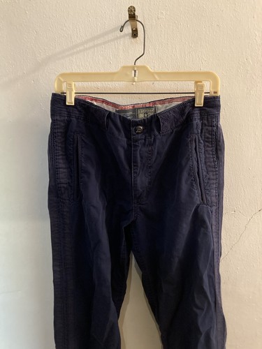 Pantalone lungo donna Converse One Star blu tinta unita taglia 30 vintage 100% cotone