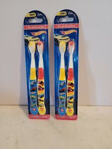 (2)Brush Buddies Kids Hot Wheels Manual Toothbrush Soft 2 Count Pack 