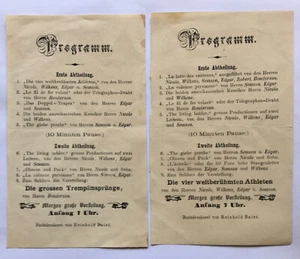 2 seltene Zirkus-Programme Tremplinsprünge von Herrn Henderson etc. 16x10 cm - Bild 1 von 6