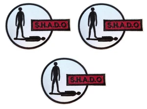 UFO S.H.A.D.O. Set of 3 Emblem Logo  4" Wide Embroidered Patches - Picture 1 of 1