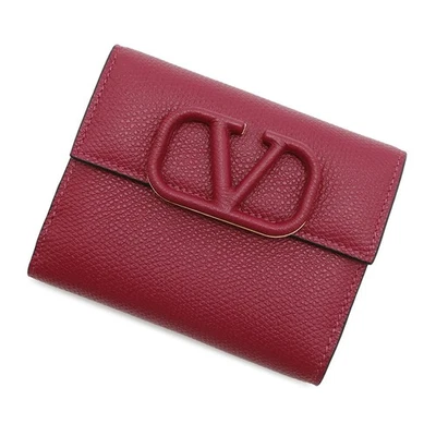 Carteira dobrável Valentino Garavani V-Sling couro rosa TW2P0S92RQR - Imagem 1 de 4