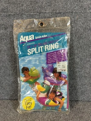 De colección 1991 Aqua Leisure Anillo Dividido Pato Natación Anillo Piscina Flotador 28" NUEVO Foto 1 de 3