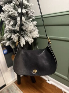 Vintage Coach Umhängetasche schwarz Drehverschluss 9338. Siehe Fotos und Beschreibung - Bild 1 von 24