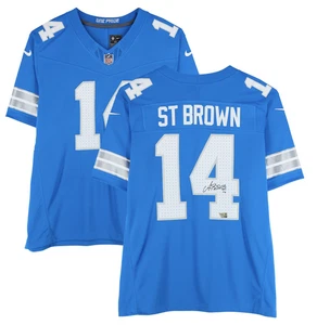 Amon-Ra St. Brown Autogramm Lions Blue Nike F.U.S.E. Limitiertes Trikot Fanatics - Bild 1 von 5