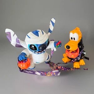 Disney Parks 2025 Halloween Stitch Mummy Popcorn Bucket & Pluto Skelton Sip Cup - Picture 1 of 4