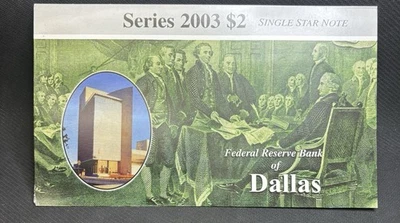 2003 Two Dollar Bill Star Note FRB Dallas Ltd Only 16k Low Serial #00009419 - Image 1 of 4