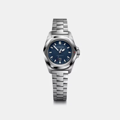 Reloj para mujer Victorinox INOX esfera azul granulada con bisel plateado de cuarzo 242038 Foto 1 de 4
