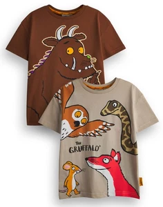Gruffalo & Friends Brown Big Character Short Sleeved T-Shirt Boys - Picture 1 of 8