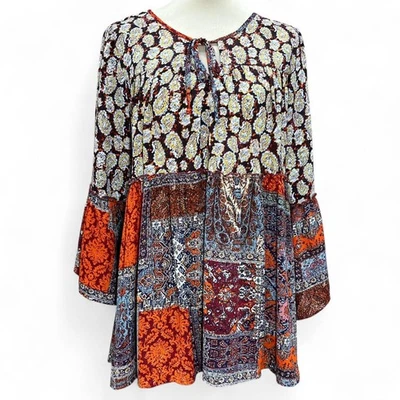 Top Figueroa & Flowers Boho Manga Campana | Mujer Mediano | Multicolor Foto 1 de 4