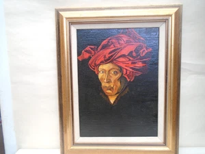 Portrait of man wearing red turban after Jan Van Eyck Fabulous oil painting - Picture 1 of 7