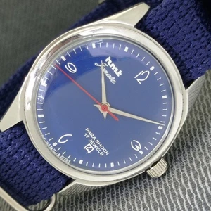 RELOJ VINTAGE HMT JANATA CUERDA MANUAL INDIO HOMBRE ESFERA COLOR AZUL a1682-A - Imagen 1 de 9