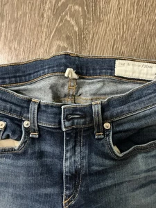 Rag & Bone Slim Jeans Size 28 Parliment Blue Distressed - Picture 1 of 14
