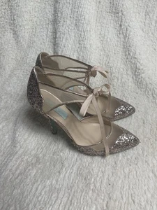 Betsey Johnson Synthetik Rosegold Glitzer & Nude Mesh Stiefeletten Gr.6,5 - Bild 1 von 9