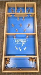 Vintage Carrom #400 Bowling Skittles Game Complete Spinning Top 12 Pins 2 String - Picture 1 of 17