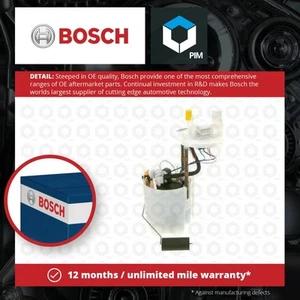 Fuel Pump fits OPEL ASTRA J 1.4 In tank 11 to 15 A14XER Bosch 1232247 1232374 - Picture 1 of 5