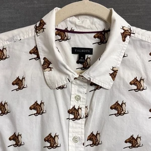 Talbots Top M creme braun Pferde Reitsport Knopf klassisch Freizeit Preppy Reiten - Bild 1 von 8