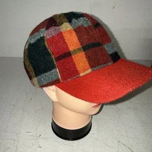Vtg P Cap Red Plaid Wool Trapper Hunters Cap Ear Flap Sz M Made in USA - Picture 1 of 4