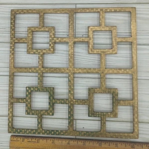 Neiman Marcus Vintage Messing Untersetzer Pflanzenständer Chinoiserie eckige Form MCM - Bild 1 von 8