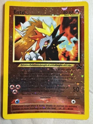 Pokemon Card - Entei  #34 Black Star WOTC Movie Promo Reverse Holo - Image 1 of 4