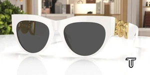 VERSACE VE4440U 314 87 White Dark Grey 56 mm Women's Sunglasses - Picture 1 of 6