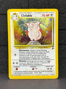 Pokemon Base Set 2 Clefable 5/130 Holo Rare Vintage WoTC DMG Damaged Crease - Picture 1 of 3