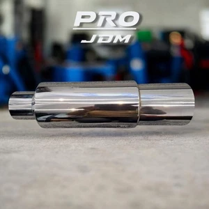 JDM 3,5" Spitze Voll Edelstahl Auspuff Schalldämpfer 2,5" Universal UK TÜV legal - Bild 1 von 5
