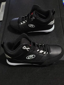 RAWLINGS Cleats Cool Flo Tuff Tek YOUTH size 6D Boys Shoes Black - Picture 1 of 7