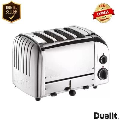 Dualit Classic 4 Slot Toaster With Sandwich Cage Stainless Steel 28mm Slot 40590 - Image 1 of 4