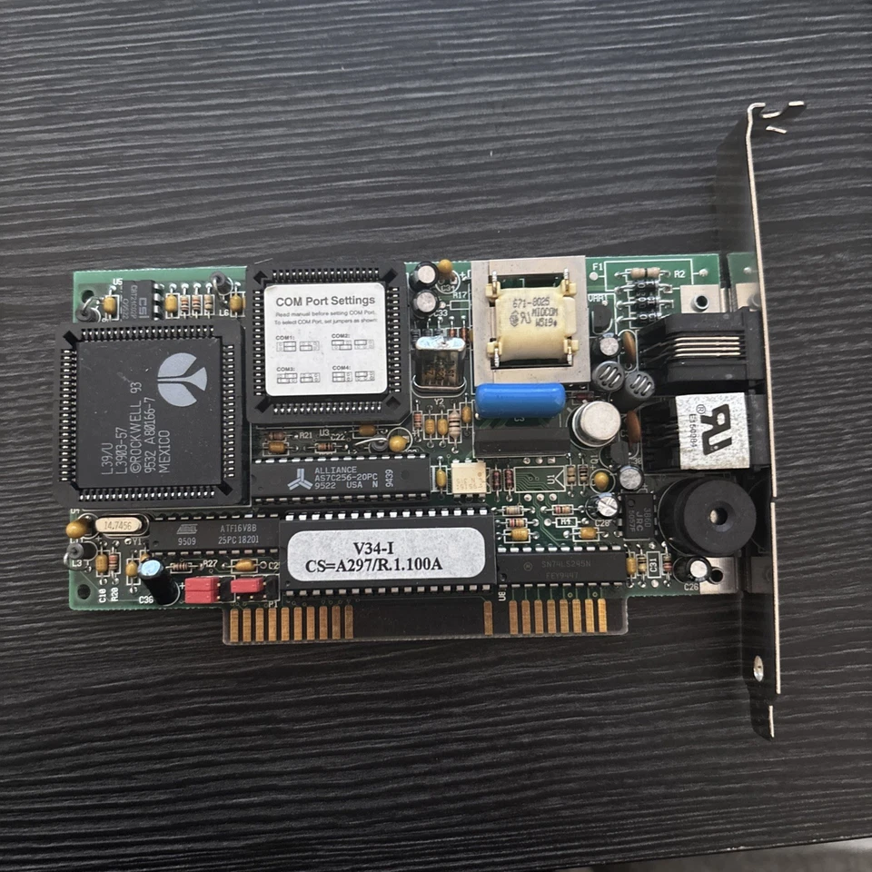 Zoom Telephonics V.34 PCI 56K Modem – Vintage Dial-Up Internet Card – Retro PC - Image 1 of 4