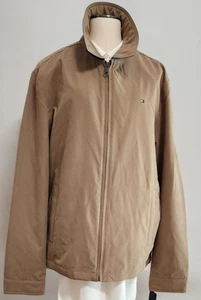 Chaqueta Tommy Hilfiger Para Hombre L Resistente al Agua/Viento Cremallera Frontal Caqui Logo $175 Nueva con Etiquetas - Imagen 1 de 7