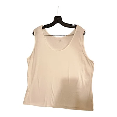 Studio Works Women's White Cotton Blend Basic Tank Top Plus Size 3X New With Tag - Image 1 of 4