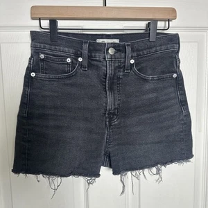 Madewell Shorts Damen Größe 26 Schwarz Denim Perfekt Vintage High Rise Distressed - Bild 1 von 11