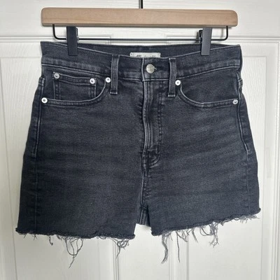 Madewell Shorts Womens Size 26 Black Denim  Perfect Vintage High Rise Distressed - Image 1 of 4