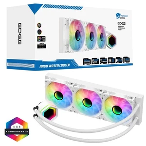 PowerCool Edge White ARGB 360mm Intel AMD AIO CPU Water Liquid Cooler Infinity - Picture 1 of 19