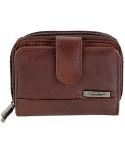 Lorenz Twin Zip RFID Purse  Genuine Cowhide Leather Wallet for Everyday Use - Picture 1 of 5