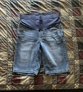 Motherhood Maternity Long 11” Inseam Jean Shorts Medium - Picture 1 of 13