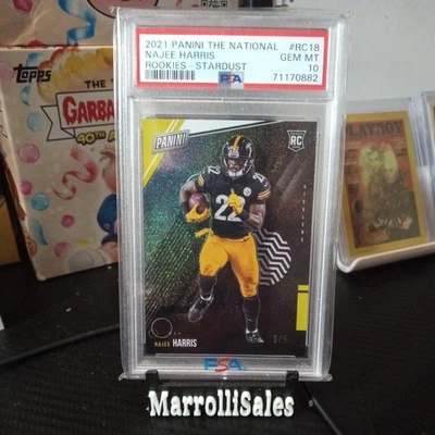 2021 Panini The National #RC18 Najee Harris Rookie Stardust 3/5 PSA 10 RARE GEM! - Image 1 of 3