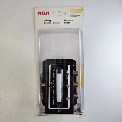 RCA 3 Three-Way Video Coax Cable Switch CVH17 CATV Aux TV VCR New In Package  - Image 1 of 4