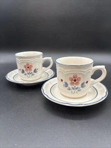 Cumberland Steinzeug Brombeere Vintage Menge 2 Tassen und Untertassen Japan - Bild 1 von 10
