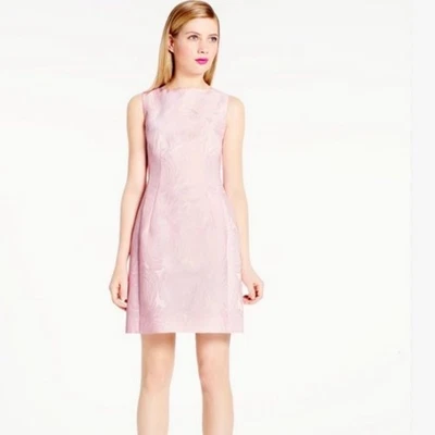 NWT kate spade vestido domimo jacquard rosa rosa em relevo tamanho 6 - Imagem 1 de 4