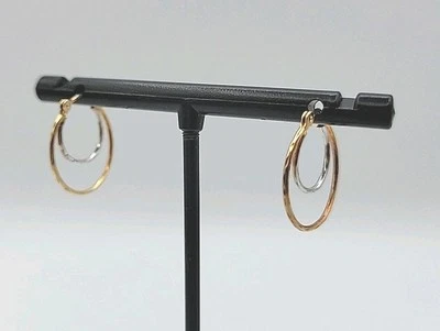 Aros de dos tomos de oro delicado de 10kt Foto 1 de 4