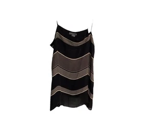 VINCE SILK Black and White Striped Large Camisole Top SHIRT - Picture 1 of 2