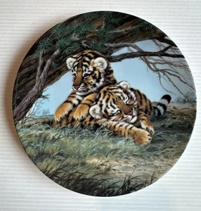 1992 Bradford Exchange Plate "Nap Time" By Will Nelson Porcelain Baby Tigers - Picture 1 of 5