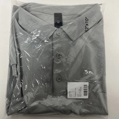 Camisa polo ajustada grande Lululemon ShowZero™ para hombre - gris claro Foto 1 de 2