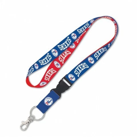 PHILADELPHIA 76ERS LANYARD KEY CHAIN W/ DETACHABLE BUCKLE 1" WIDTH 22" LONG Cover