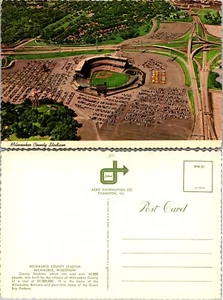 Continental Milwaukee County Stadion Luftaufnahme Postkarte - Bild 1 von 1